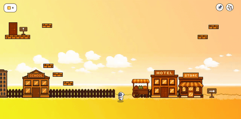 Pixel Town 2D game-style portfolio